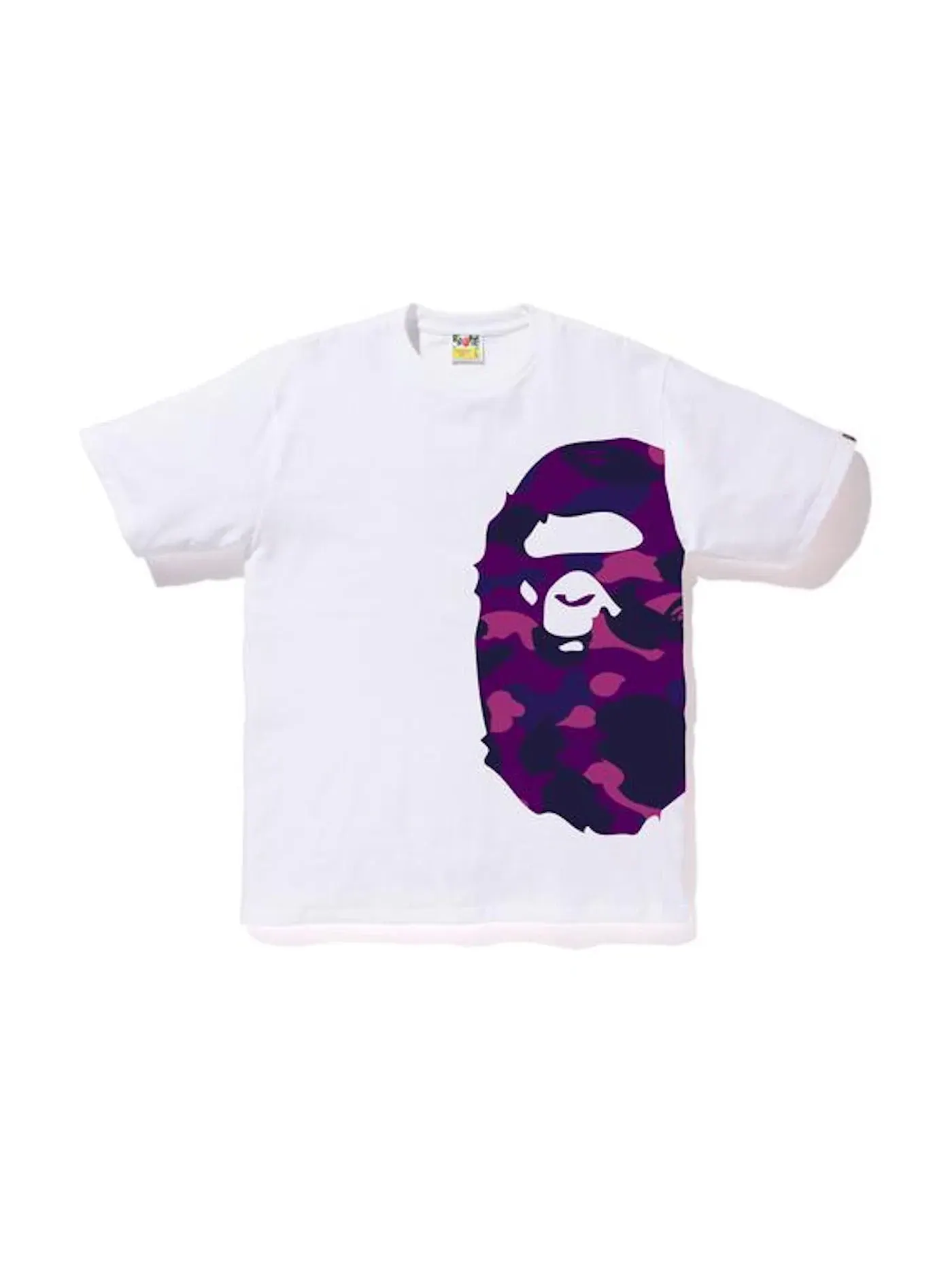 Мужская футболка с принтом BAPE Color Camo Side Big Ape Head Tee BAPE — изображение 1 из 2, белый/фиолетовый