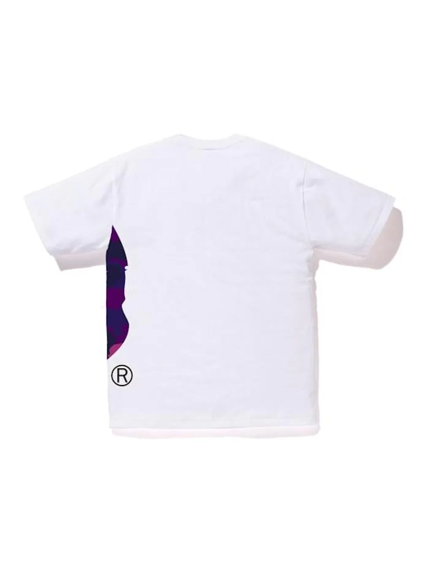 Мужская футболка с принтом BAPE Color Camo Side Big Ape Head Tee BAPE — изображение 2 из 2, белый/фиолетовый