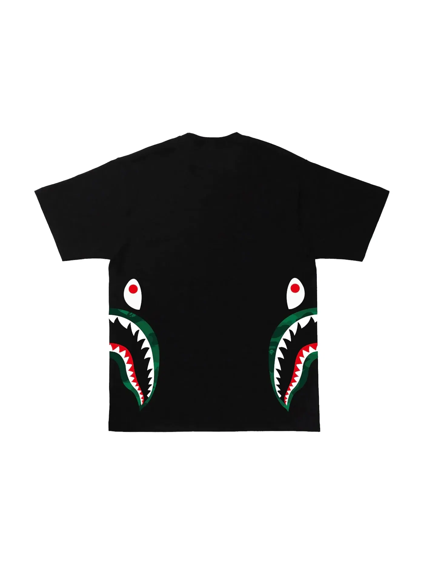Мужская футболка с принтом BAPE Color Camo Side Shark Tee BAPE — изображение 2 из 2, черный/зеленый
