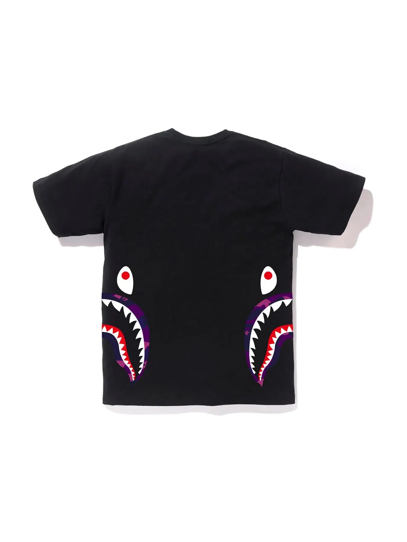 Мужская футболка с принтом BAPE Color Camo Side Shark Tee — изображение 2 из 2, черный/фиолетовый