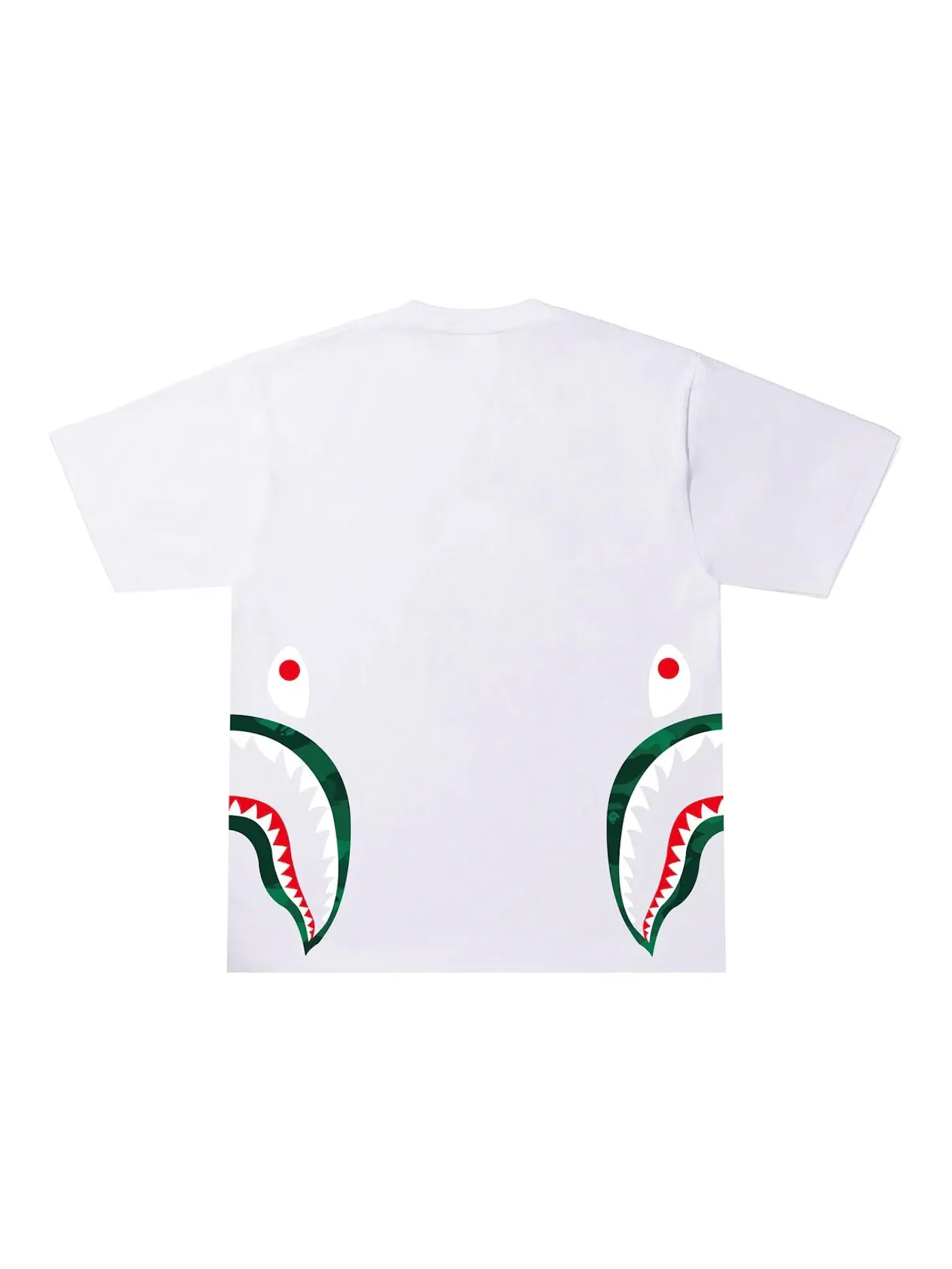 Мужская футболка с принтом BAPE Color Camo Side Shark Tee BAPE — изображение 2 из 2, белый/зеленый