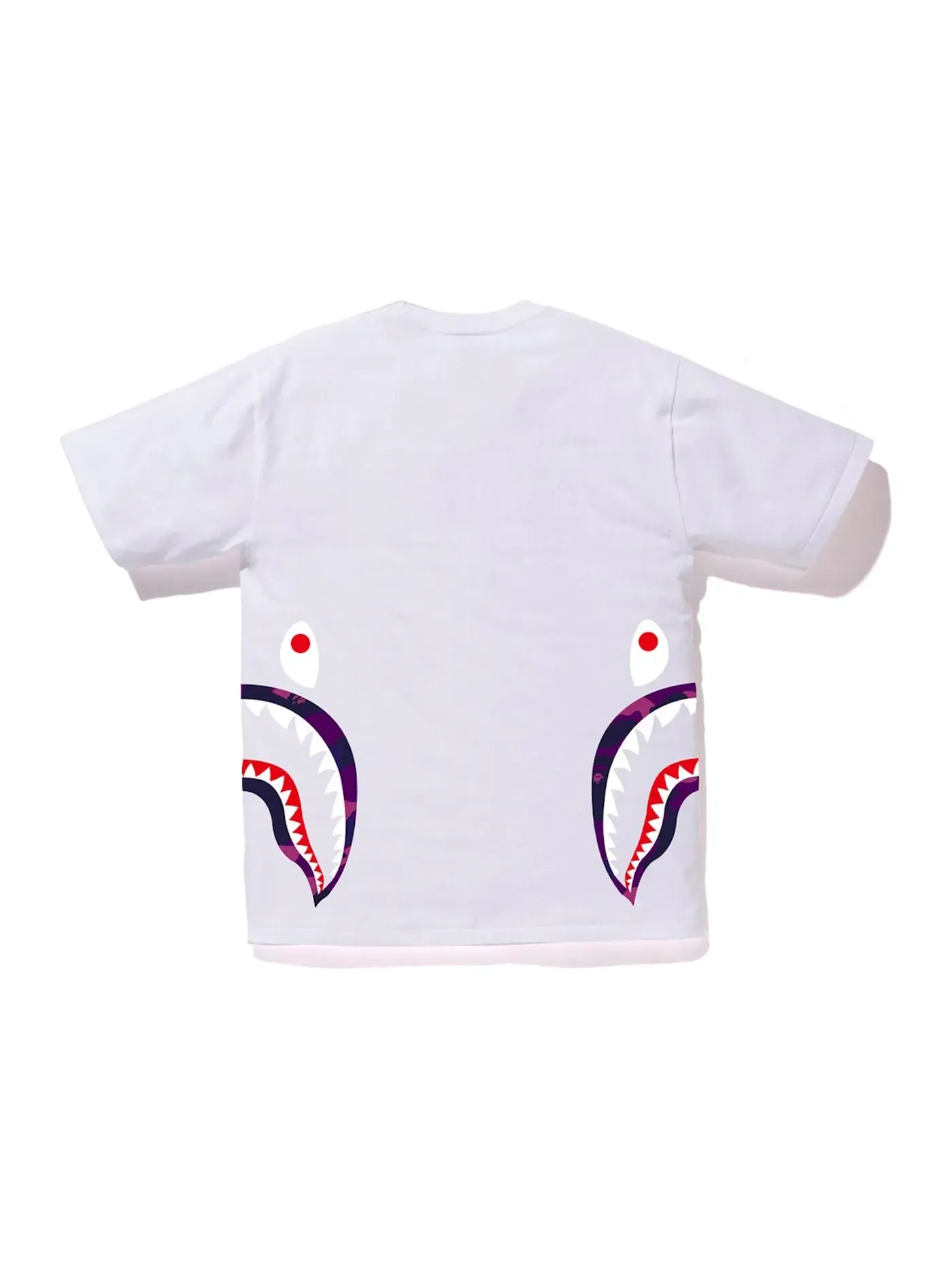 Мужская футболка с принтом BAPE Color Camo Side Shark Tee BAPE — изображение 2 из 2, белый/фиолетовый