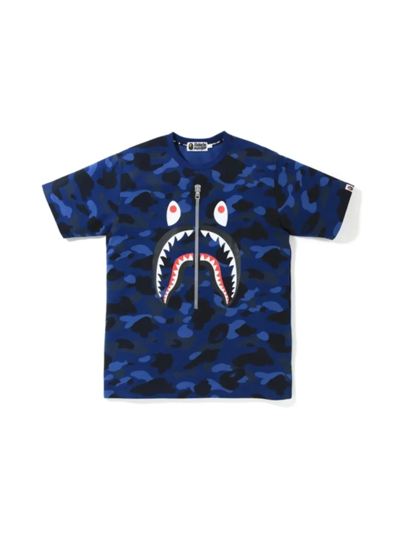 Мужская футболка с принтом BAPE Color Camo Shark Tee — изображение 1 из 1, темно-синий