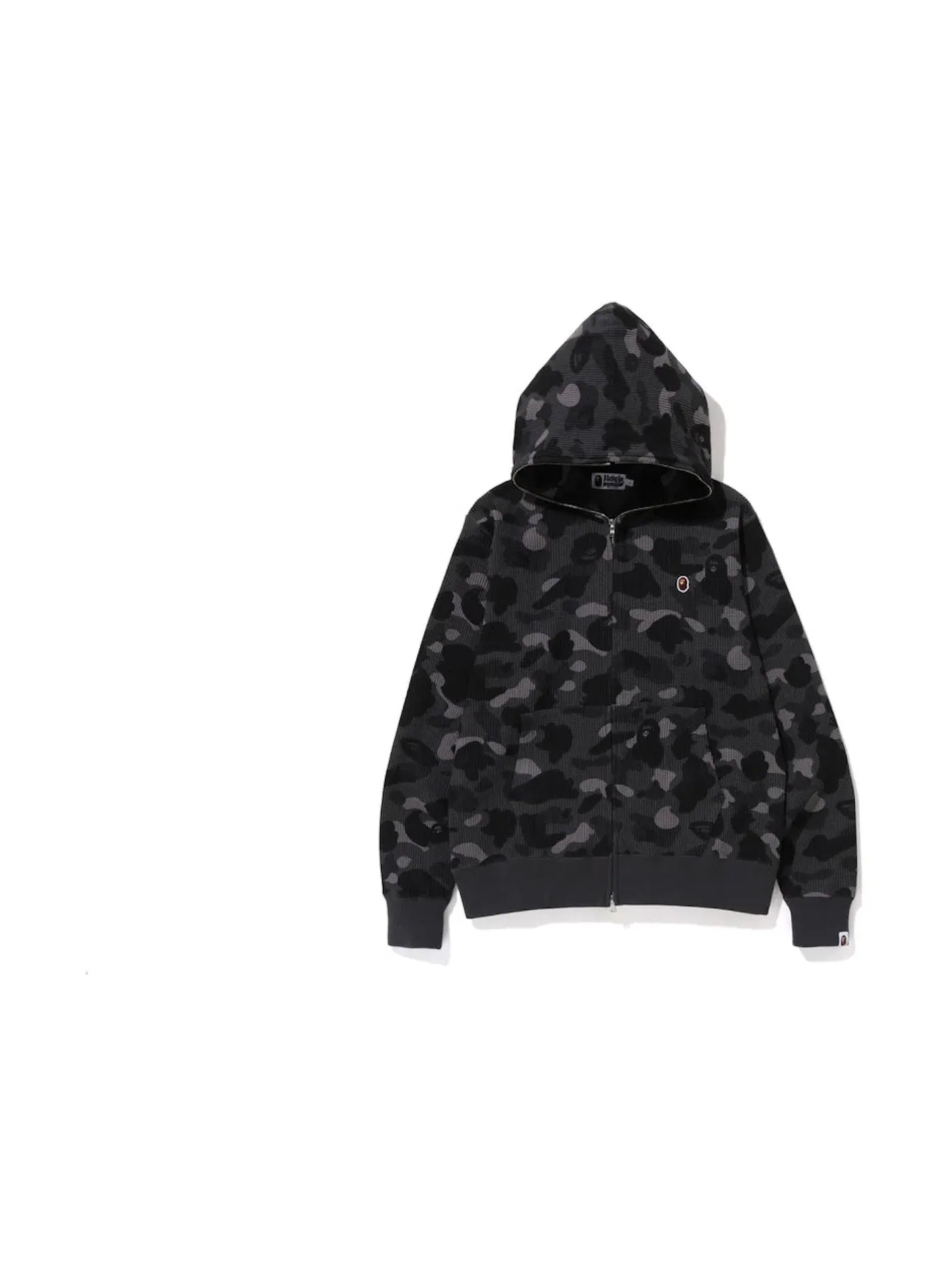 Мужская худи с принтом BAPE Color Camo Thermal Full Zip Hoodie — изображение 1 из 1, черный
