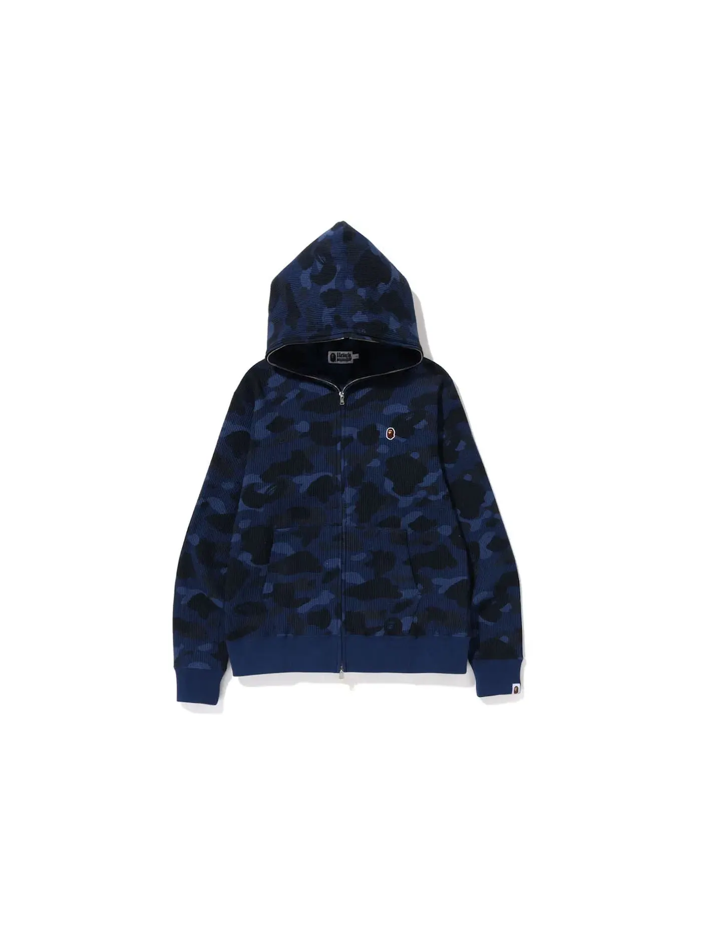 Мужская худи на молнии с камуфляжным принтом BAPE — изображение 1 из 1, темно-синий