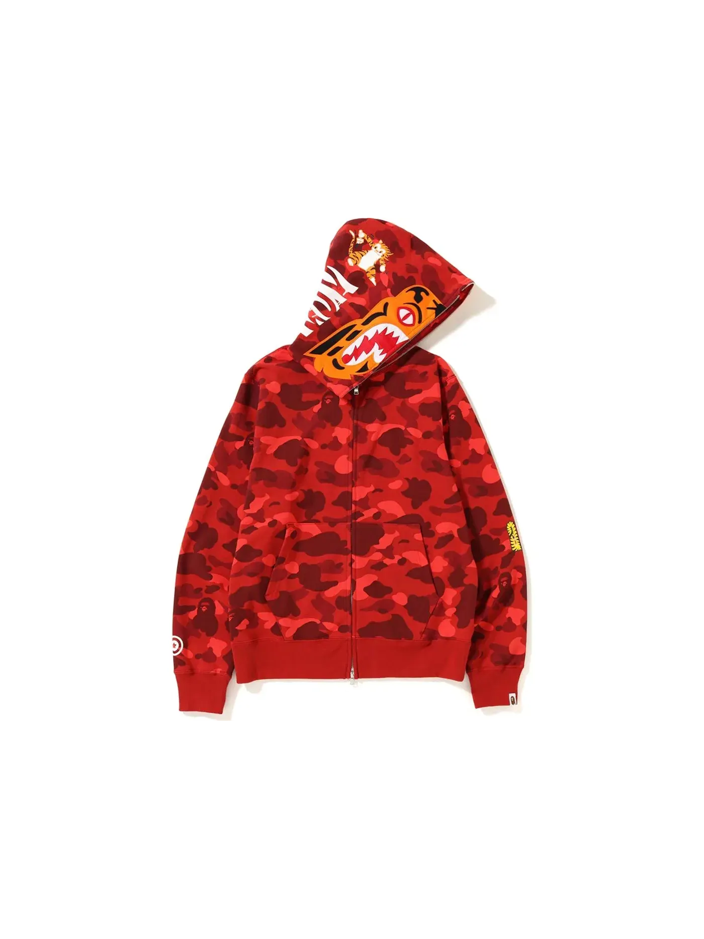 Мужская худи с принтом BAPE Color Camo Tiger Full Zip Hoodie (FW18) — изображение 1 из 2, красный