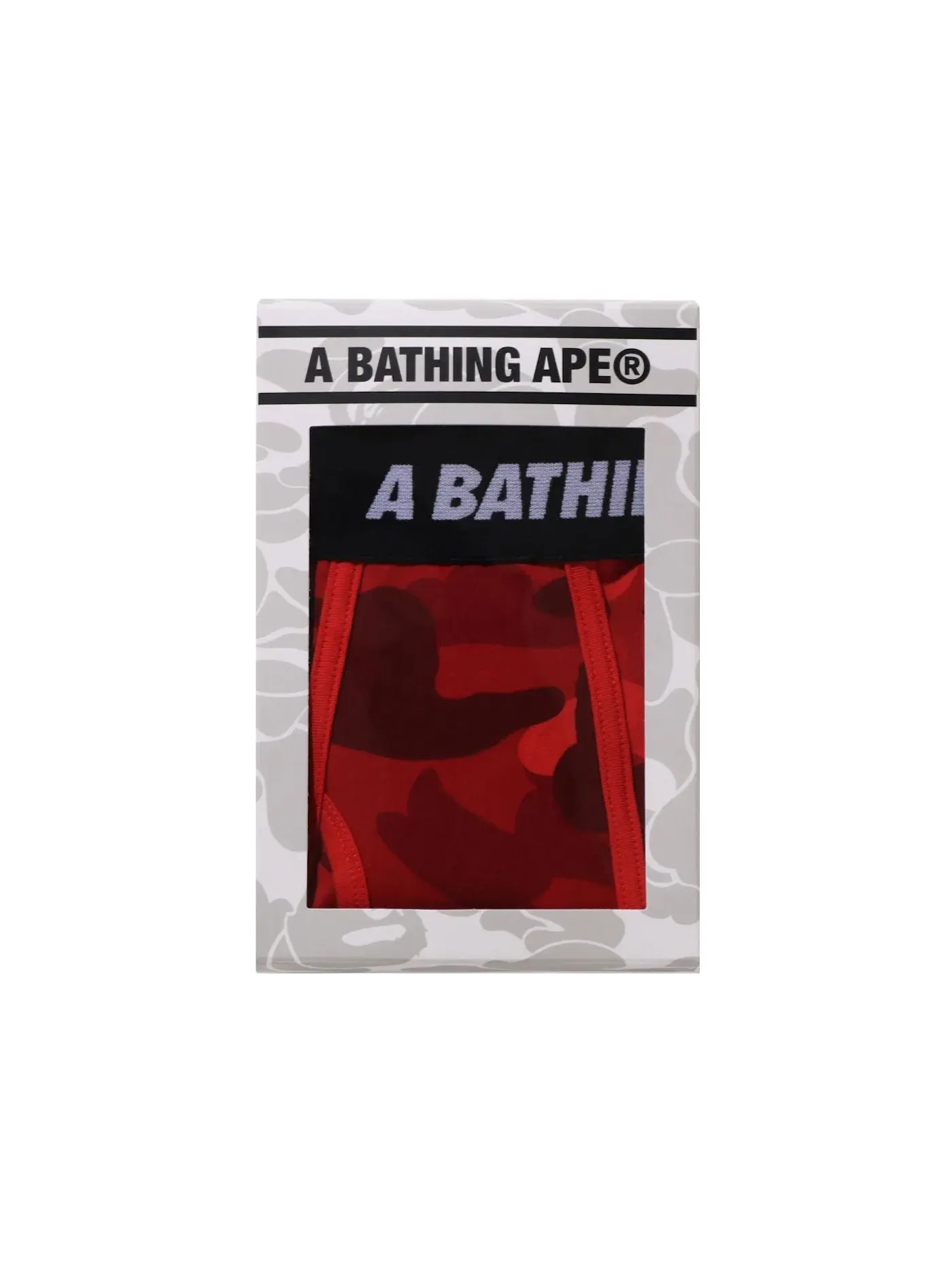 Мужские плавки с камуфляжным принтом BAPE Trunks — изображение 2 из 2, красный