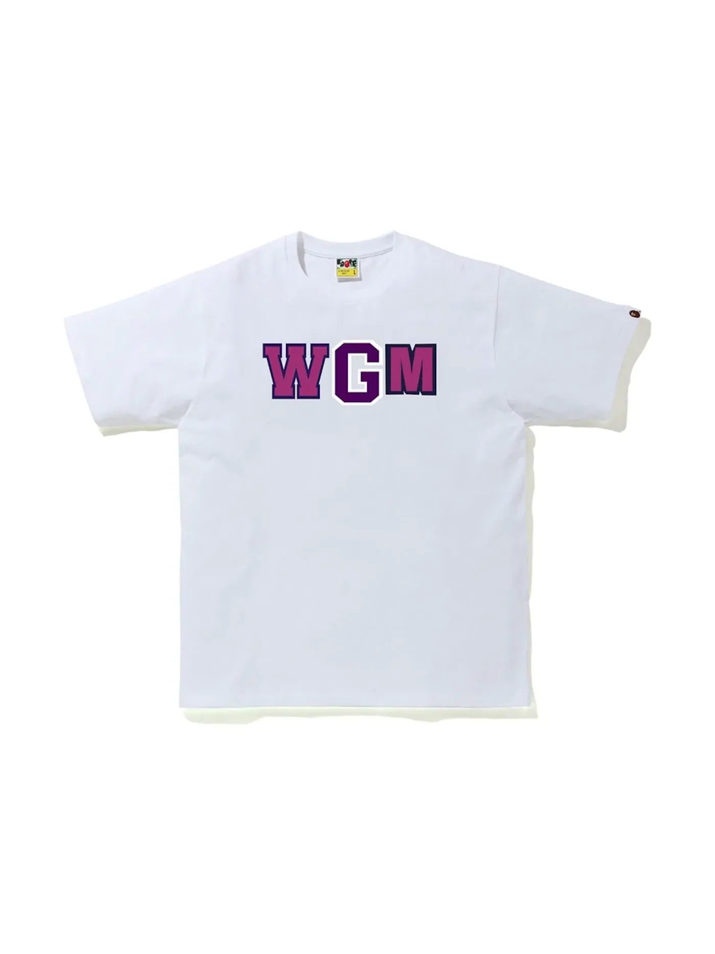 Мужская футболка с принтом BAPE Color Camo WGM Milo Shark Tee BAPE — изображение 1 из 2, белый/фиолетовый