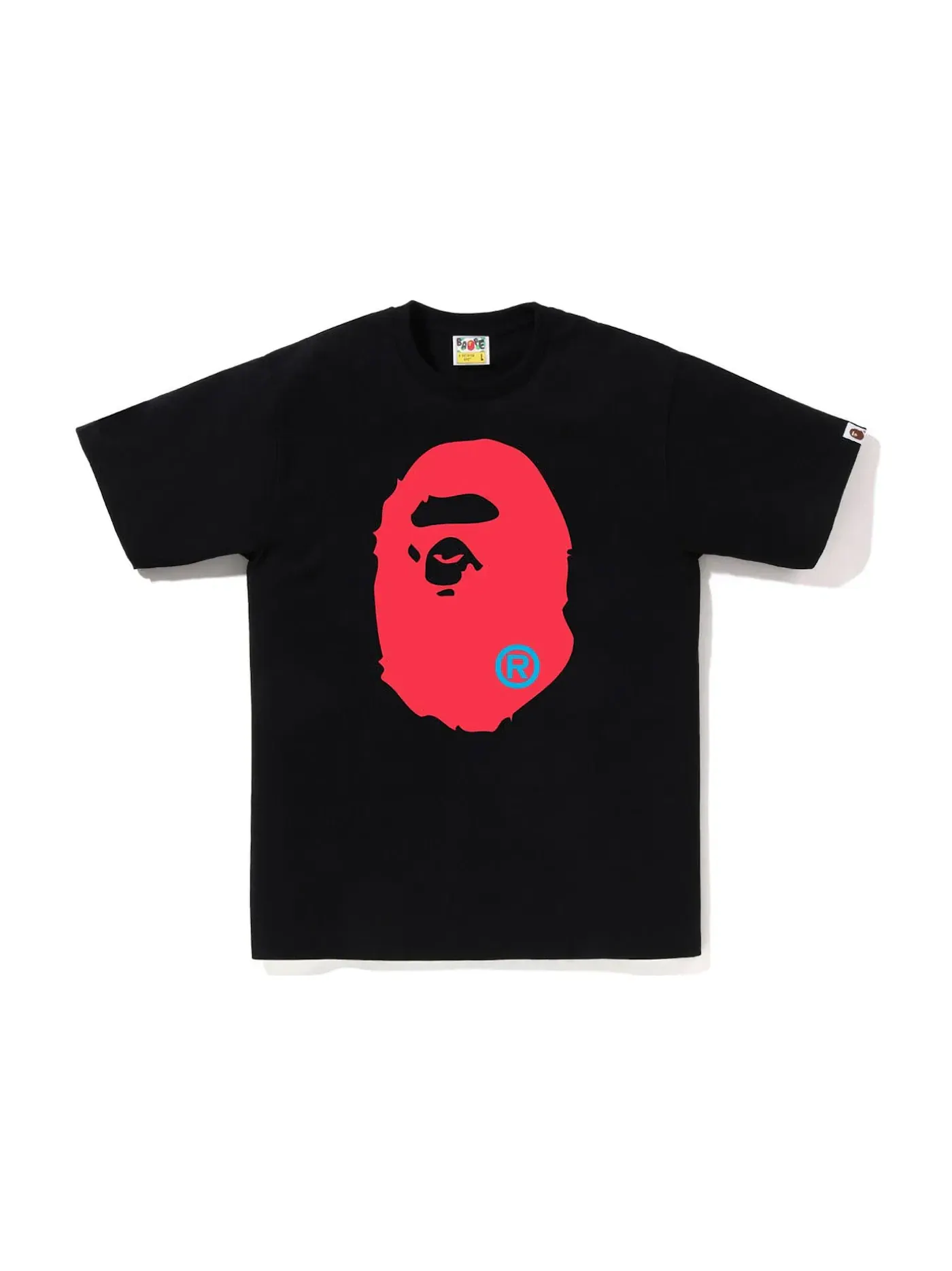 Мужская футболка с принтом BAPE Colors Big Ape Head Tee BAPE — изображение 1 из 1, черный