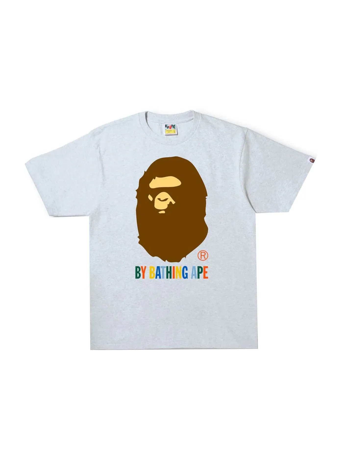 Мужская футболка с принтом Tee BAPE — изображение 1 из 1, серый