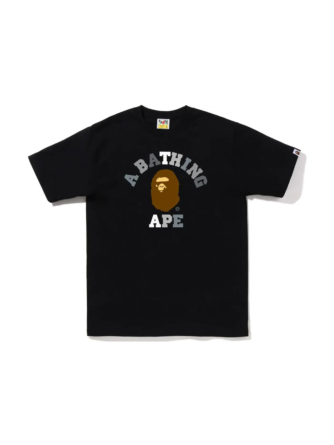 Мужская футболка с принтом BAPE Colors College Tee (FW22) BAPE — изображение 1 из 1, черный