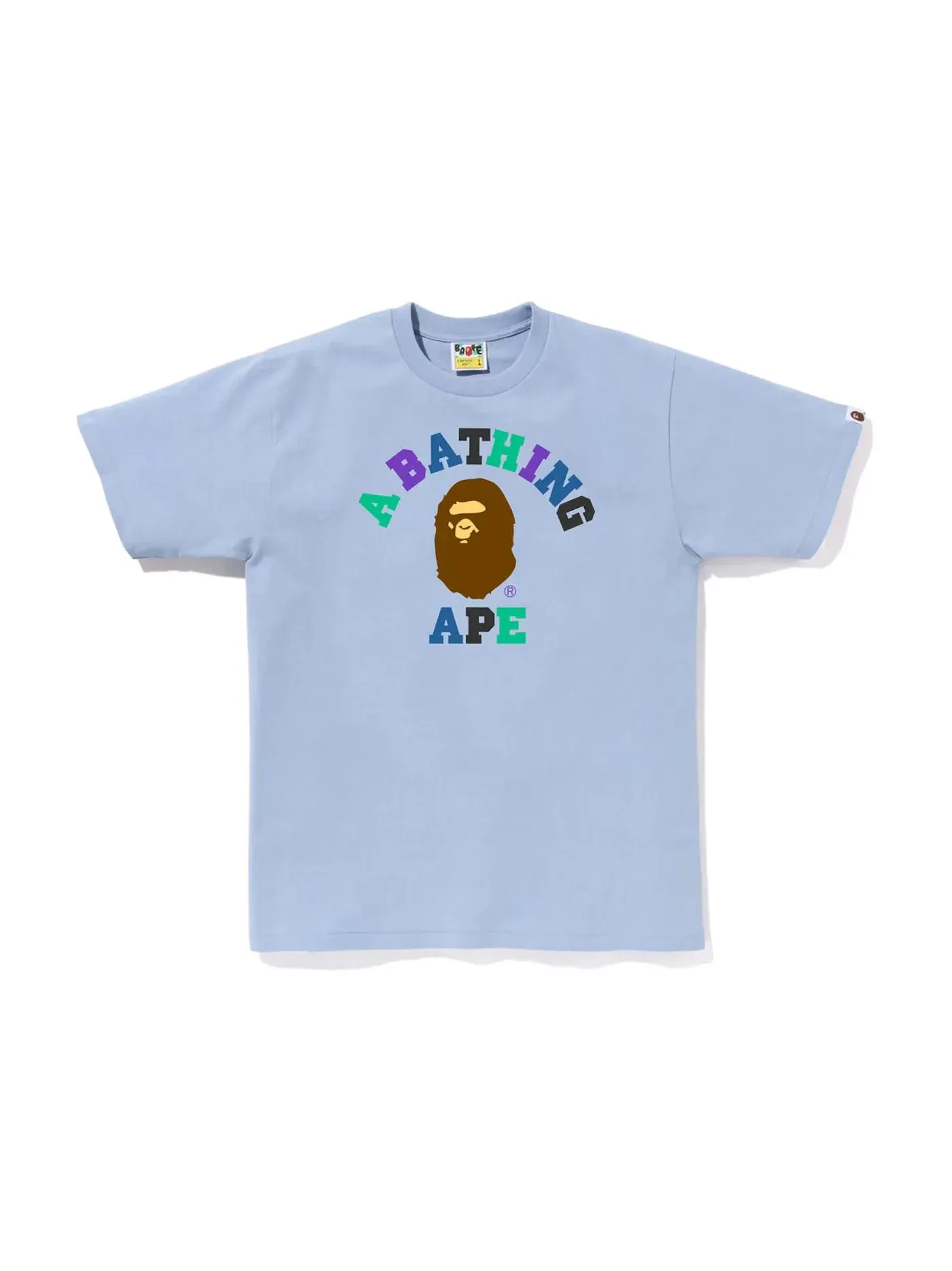 Мужская футболка с принтом BAPE Colors College Tee (SS23) BAPE, Sax — изображение 1 из 1