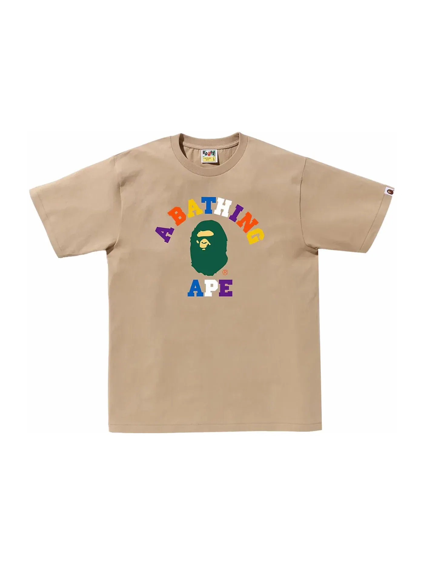 Мужская футболка с принтом BAPE Tee (SS24) — изображение 1 из 1, бежевый
