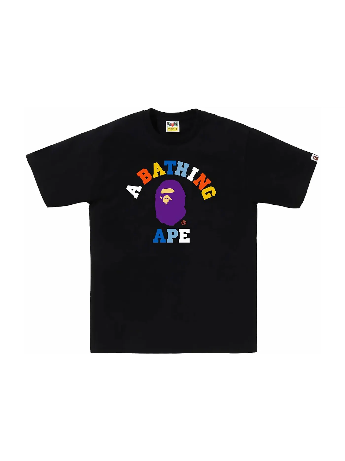 Мужская футболка с принтом BAPE Colors College Tee (SS24) BAPE — изображение 1 из 1, черный
