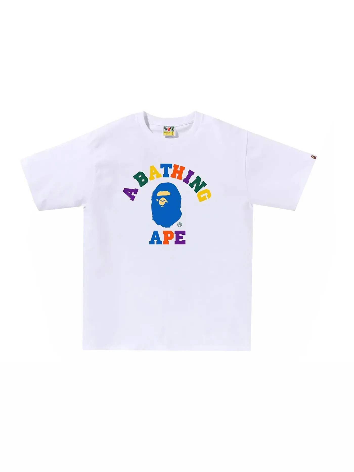 Мужская футболка с принтом BAPE Colors College Tee (SS24) BAPE — изображение 1 из 1, белый