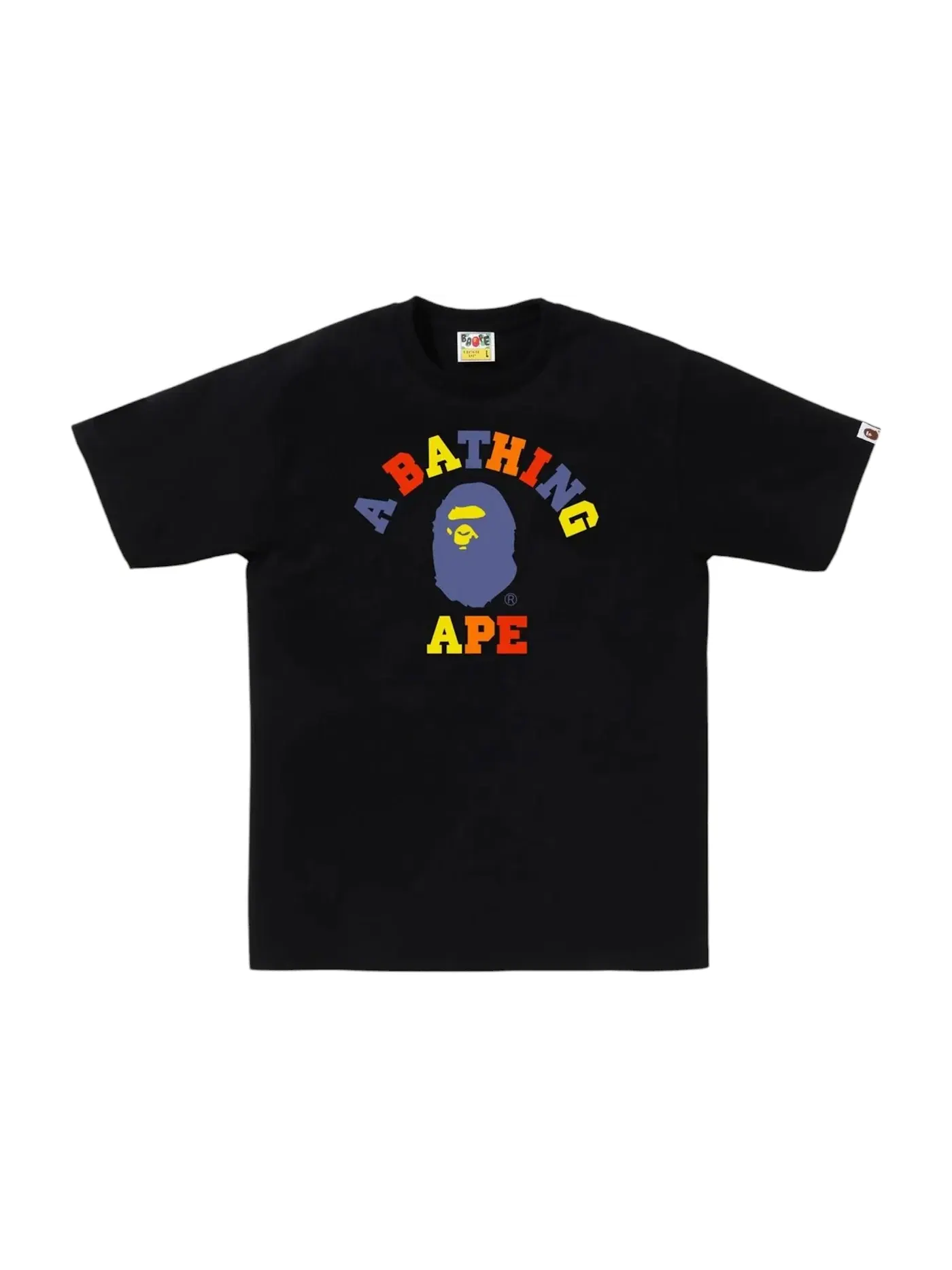 Мужская футболка с принтом BAPE Colors College Tee BAPE — изображение 1 из 1, черный
