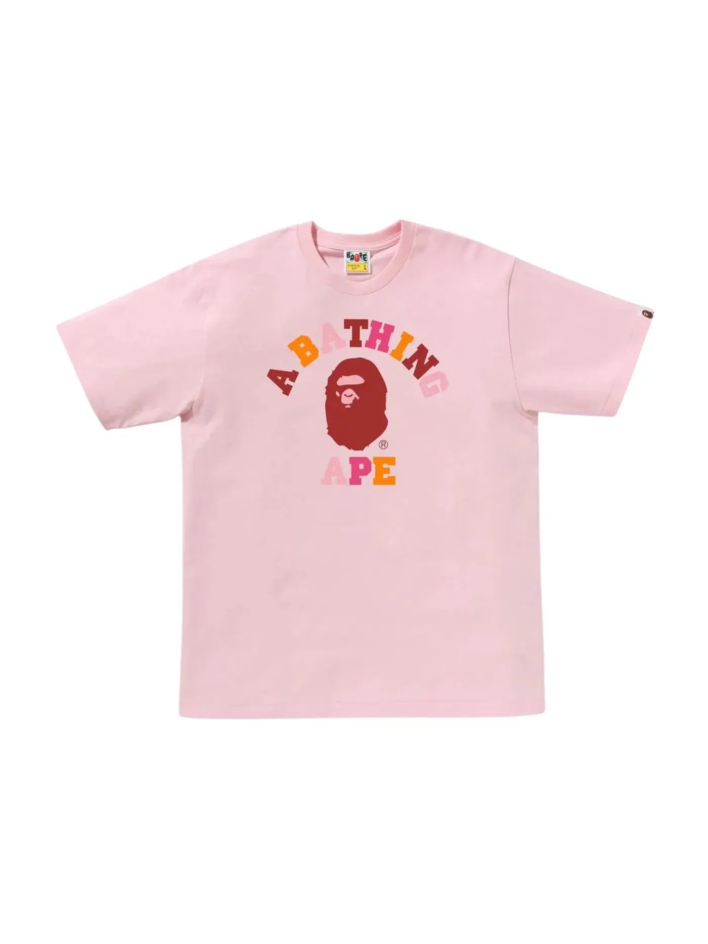 Мужская футболка BAPE Colors College Tee — изображение 1 из 1, розовый