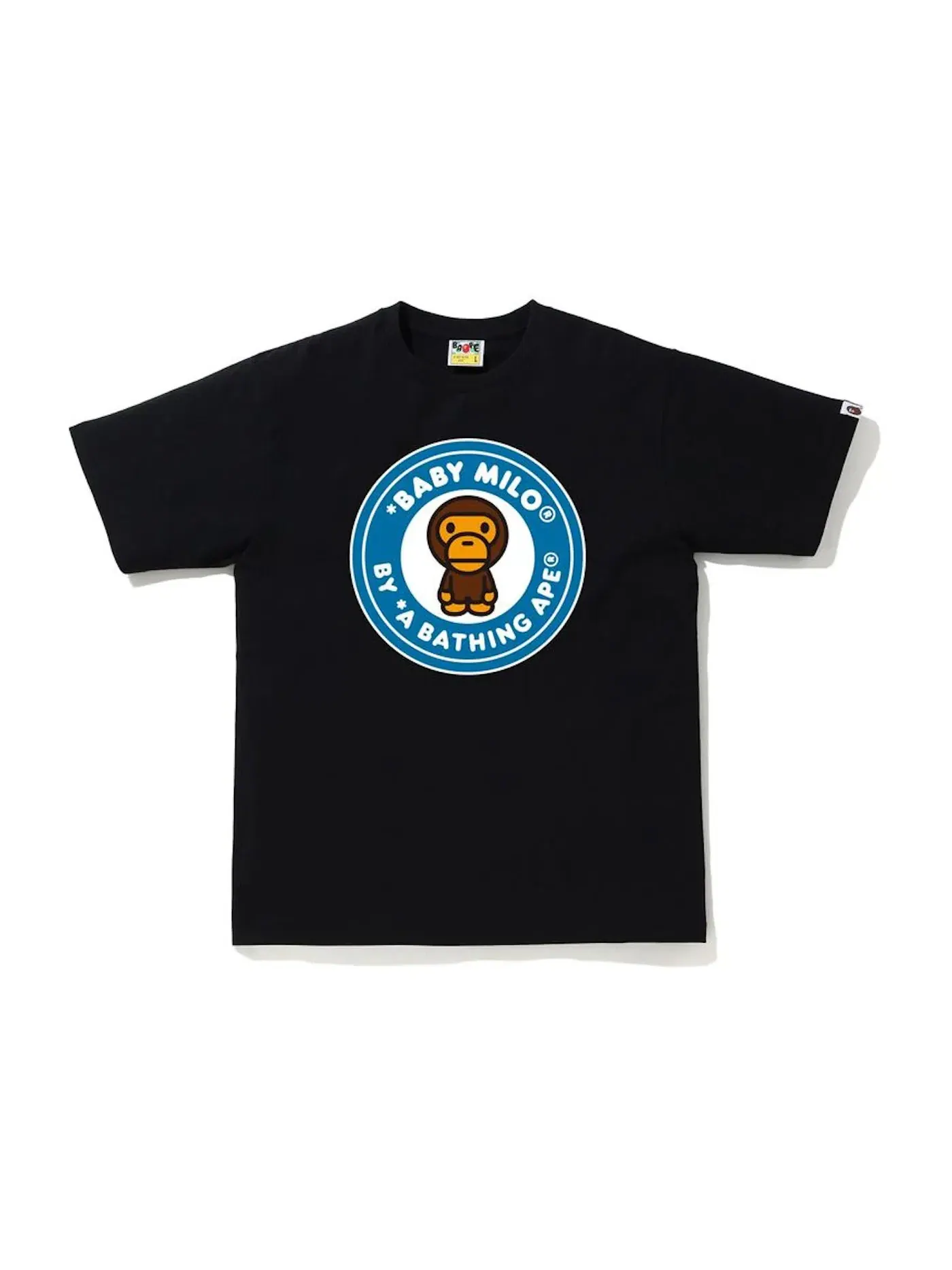Мужская футболка с принтом BAPE Colors Milo Busy Work Tee BAPE — изображение 1 из 1, черный/синий