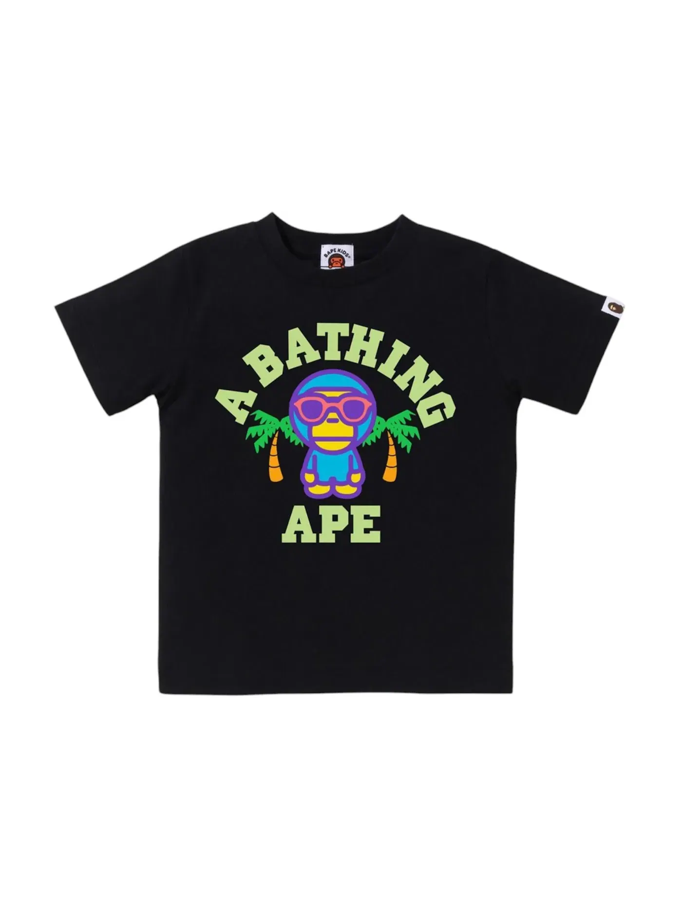 Детская футболка с принтом BAPE Colors Milo College Summer Tee BAPE — изображение 1 из 1, черный