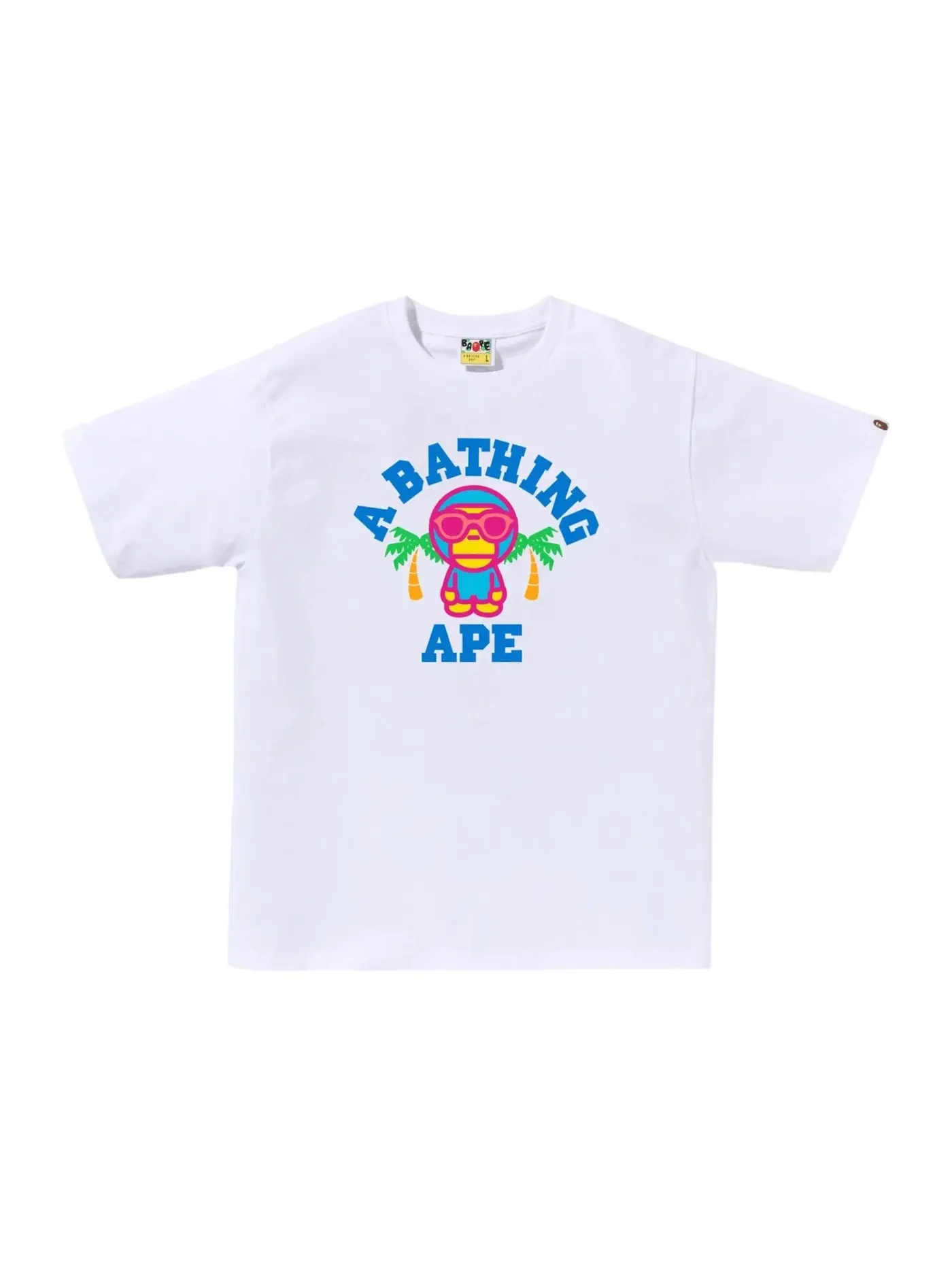 Мужская футболка с принтом Milo BAPE Colors Milo College Summer Tee BAPE — изображение 1 из 1, белый