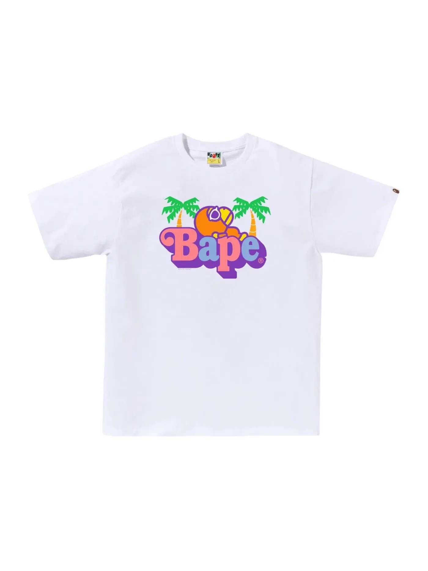 Мужская футболка с принтом BAPE Colors Milo On BAPE Summer Tee BAPE — изображение 1 из 1, белый