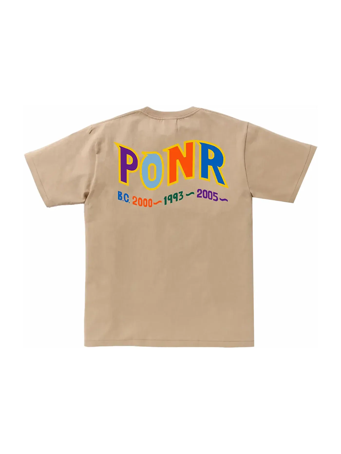 Мужская футболка с принтом BAPE Colors Shark PONR Tee BAPE — изображение 2 из 2, бежевый