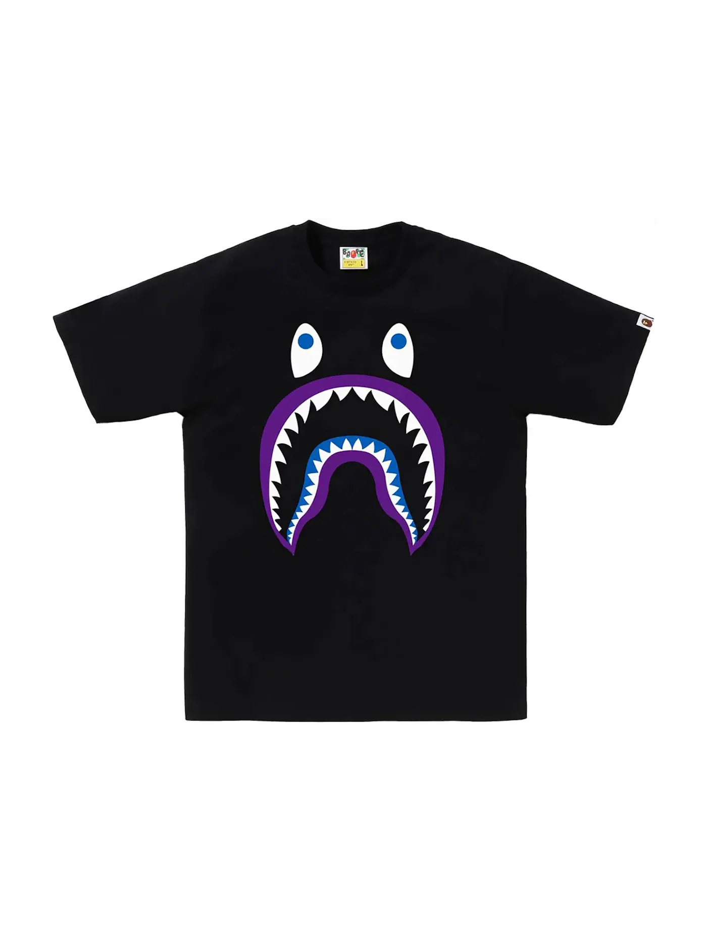 Мужская футболка с принтом BAPE Colors Shark PONR Tee BAPE — изображение 1 из 2, черный
