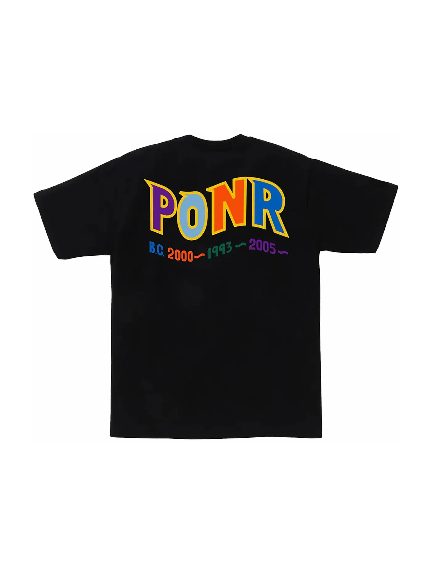 Мужская футболка с принтом BAPE Colors Shark PONR Tee BAPE — изображение 2 из 2, черный