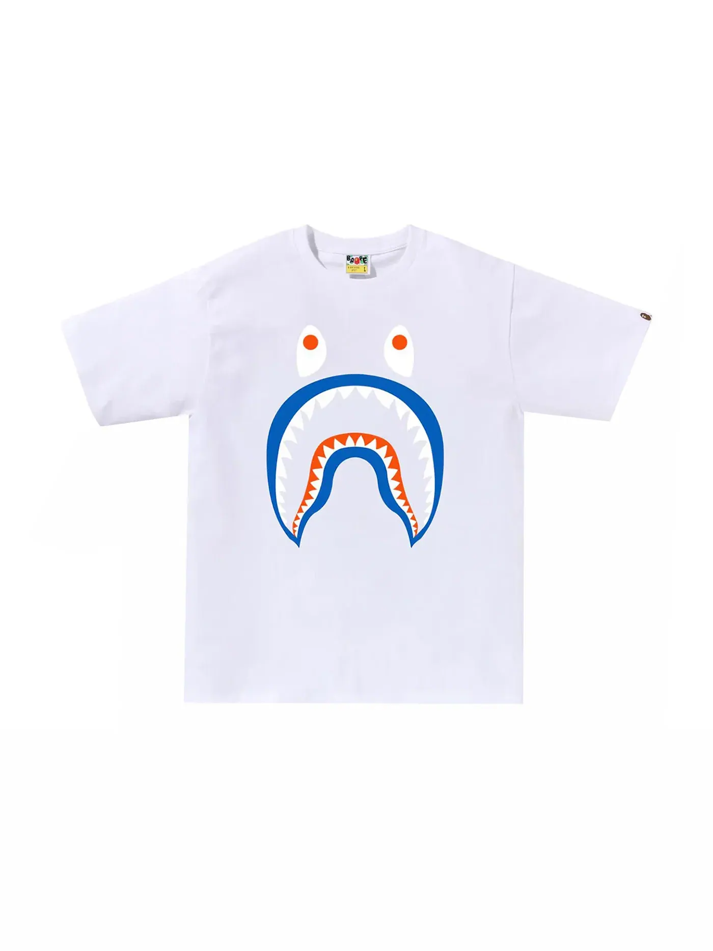Мужская футболка с принтом BAPE Colors Shark PONR Tee BAPE — изображение 1 из 2, белый