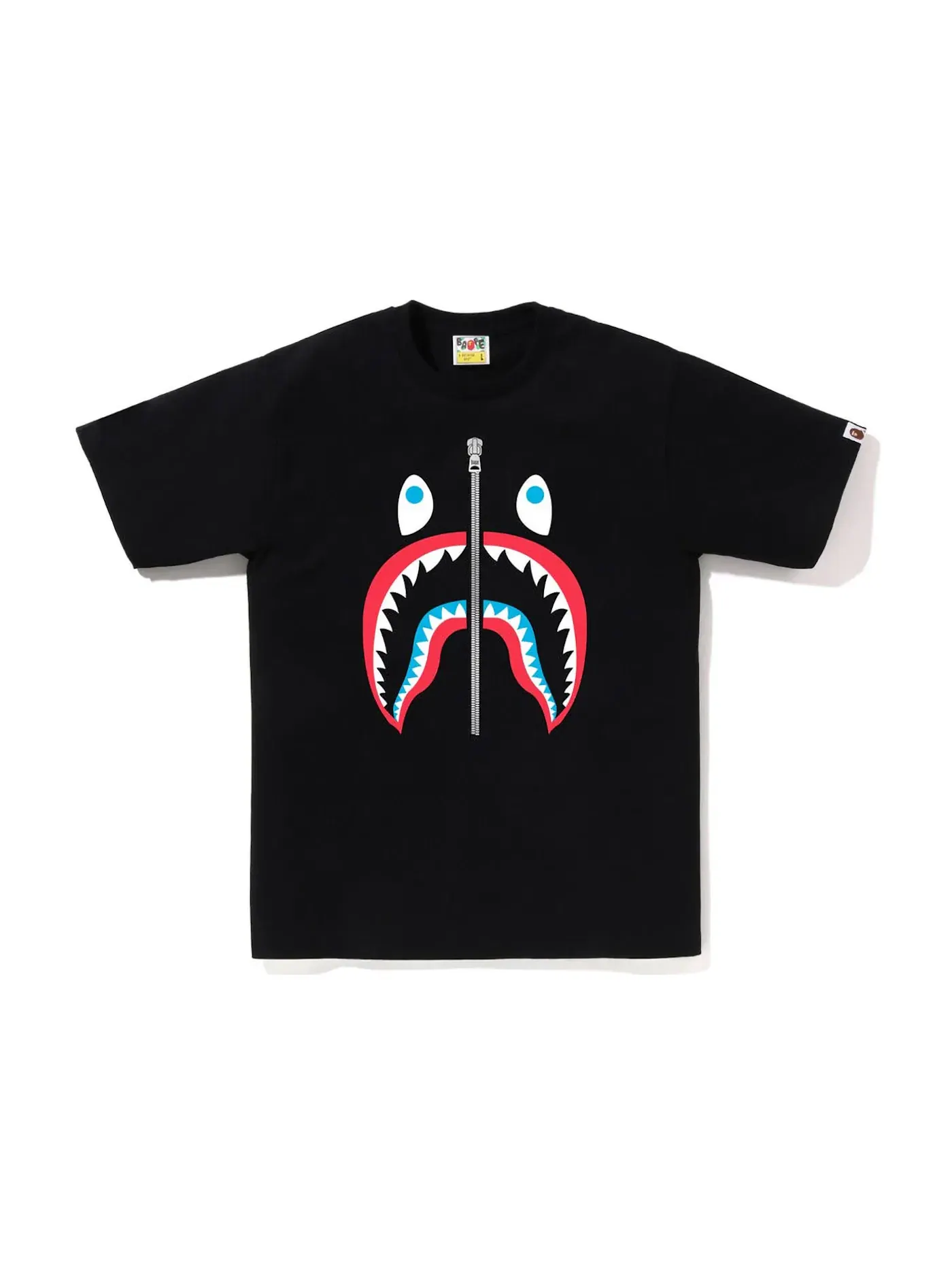 Мужская футболка с принтом BAPE Colors Shark Tee (SS23) BAPE — изображение 1 из 1, черный