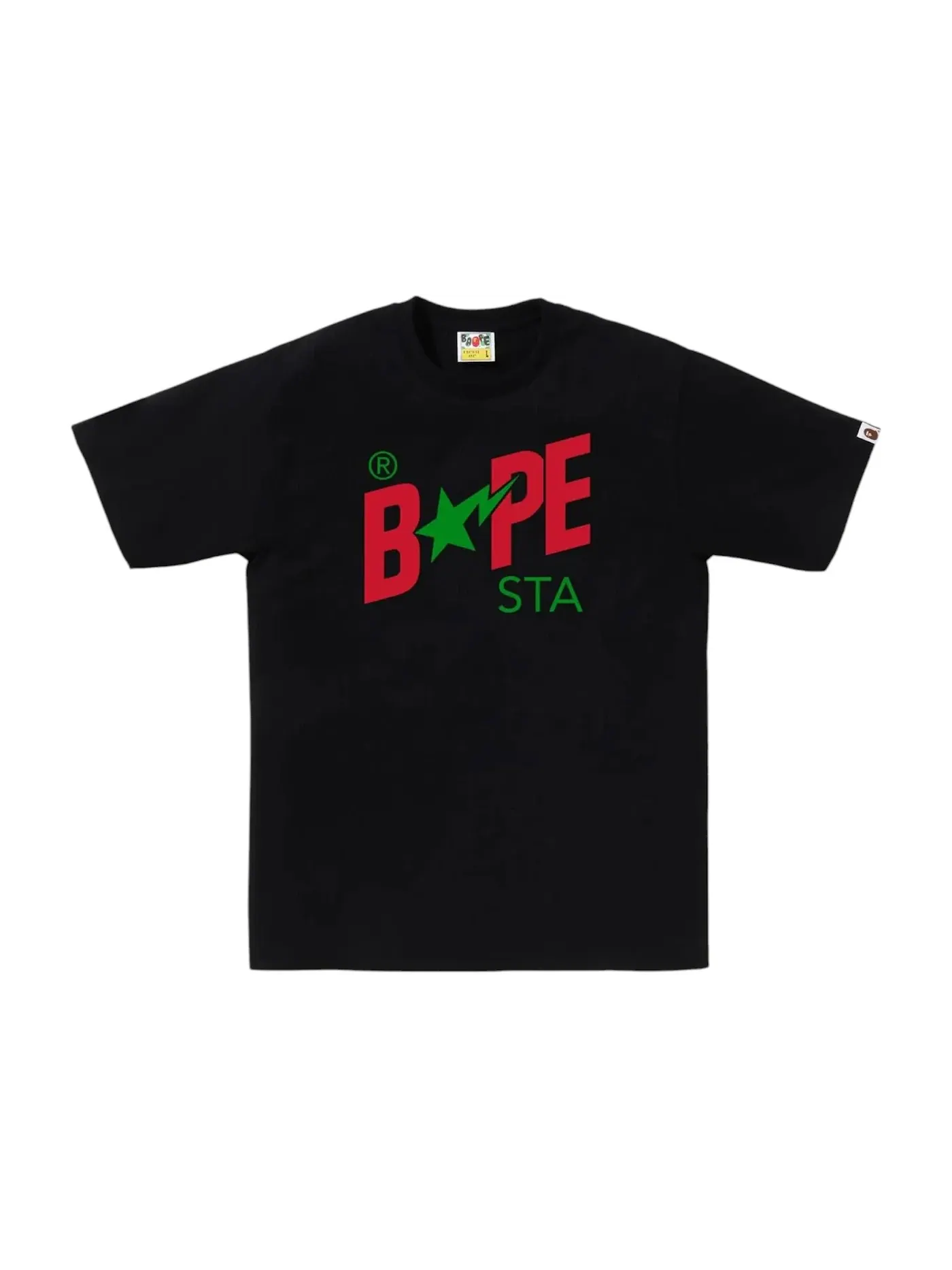 Мужская футболка с принтом BAPE Colors Sta Tee BAPE — изображение 1 из 1, черный