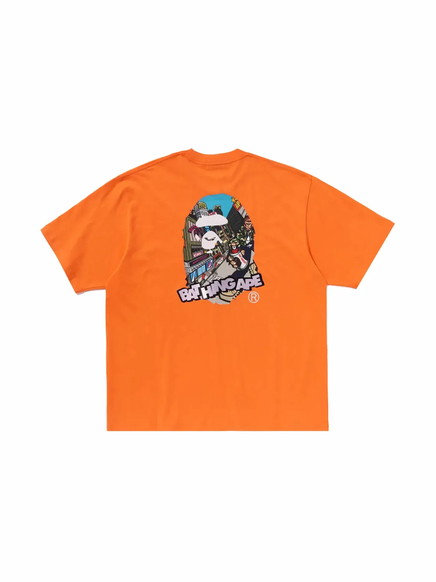 Мужская футболка свободного кроя с принтом Comic Art Ape Head BAPE — изображение 1 из 2, оранжевый