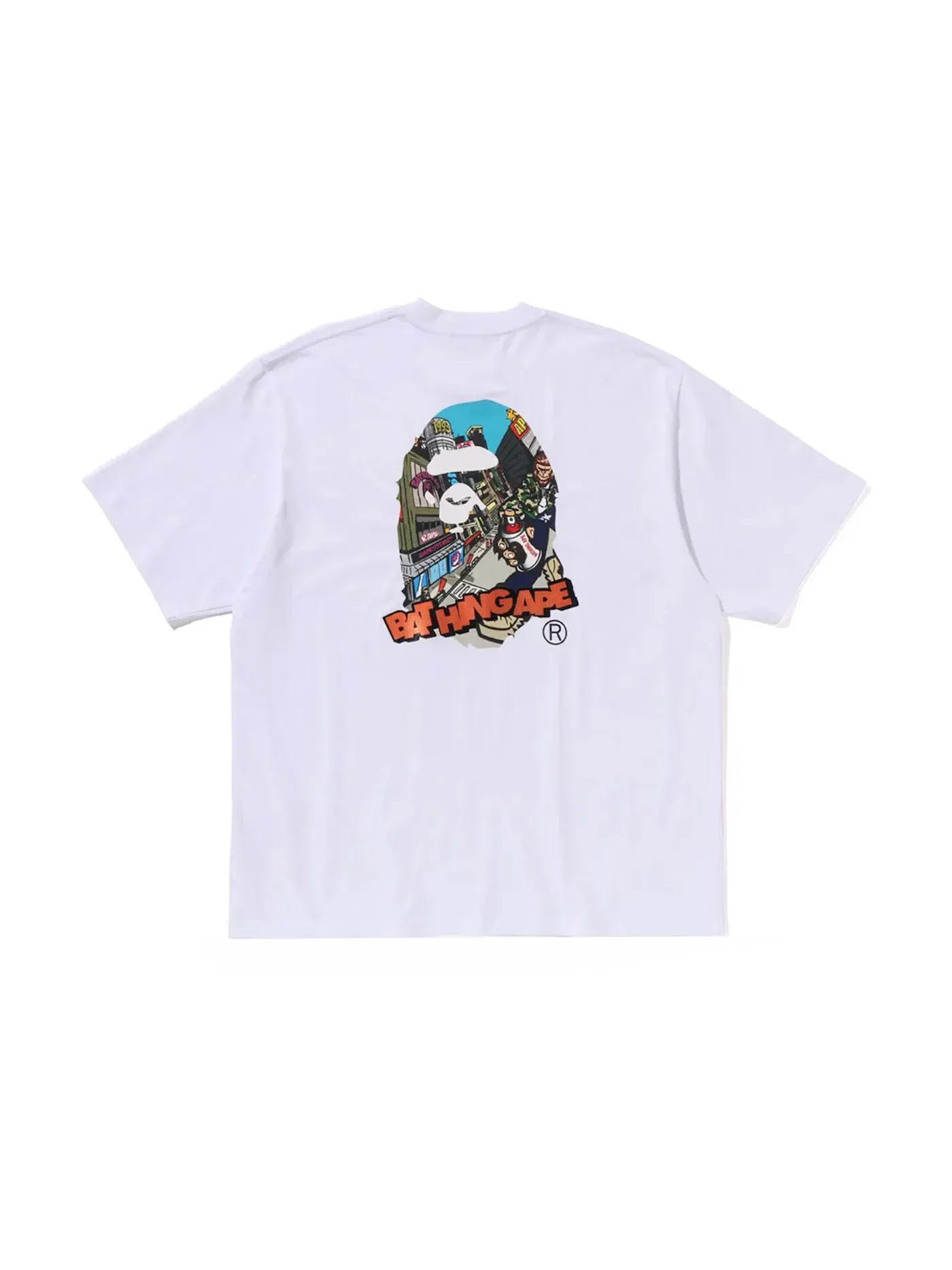 Мужская футболка с принтом Comic Art Ape Head Relaxed Fit Tee BAPE — изображение 1 из 2, белый