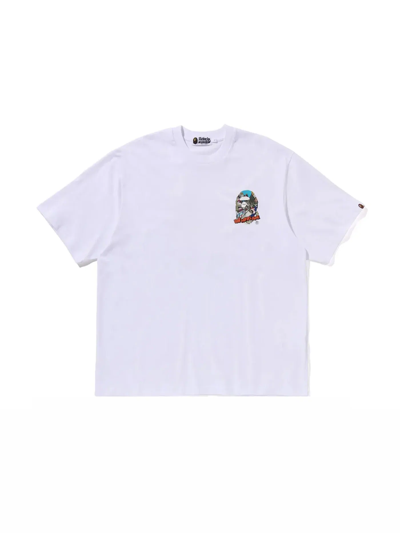 Мужская футболка с принтом Comic Art Ape Head Relaxed Fit Tee BAPE — изображение 2 из 2, белый