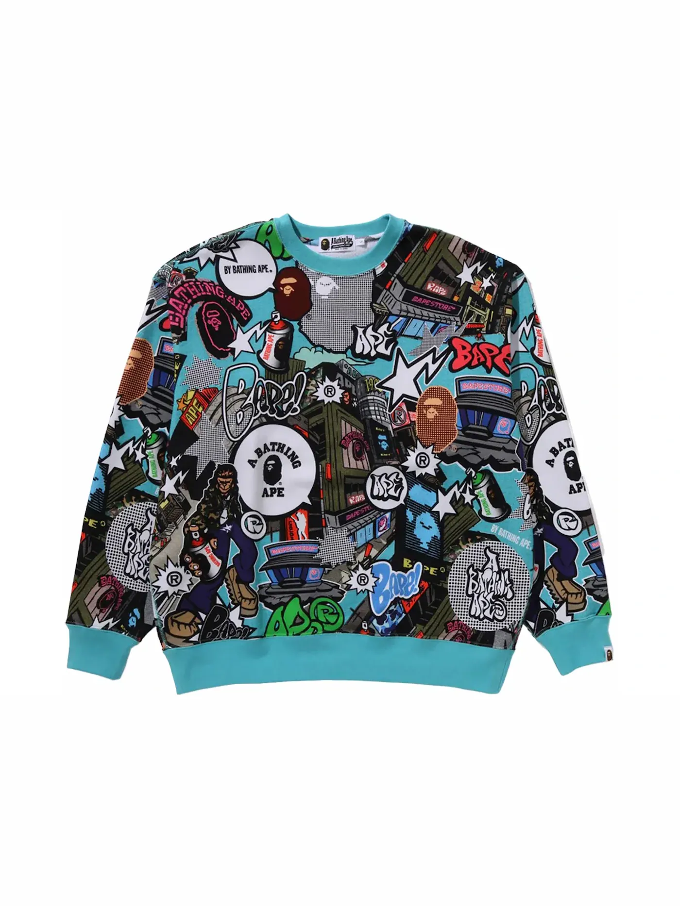 Мужской свитшот с принтом BAPE Crewneck — изображение 1 из 2, мульти