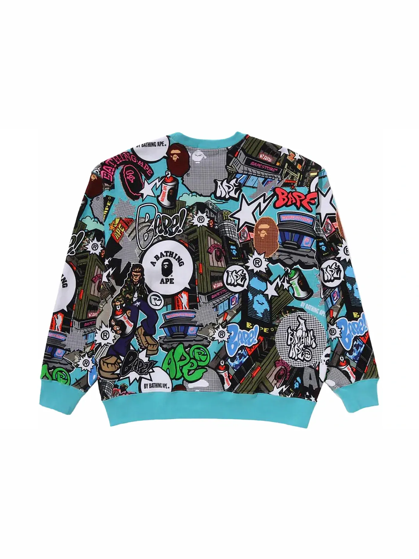 Мужской свитшот с принтом BAPE Crewneck — изображение 2 из 2, мульти