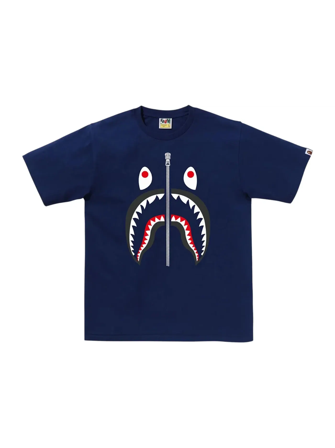 Мужская футболка с принтом BAPE Cotton Shark Head T-Shirt BAPE — изображение 1 из 1, темно-синий