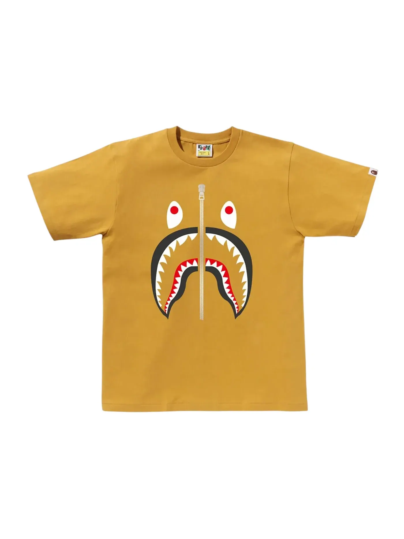 Мужская футболка с принтом BAPE Cotton Shark Head — изображение 1 из 1, желтый
