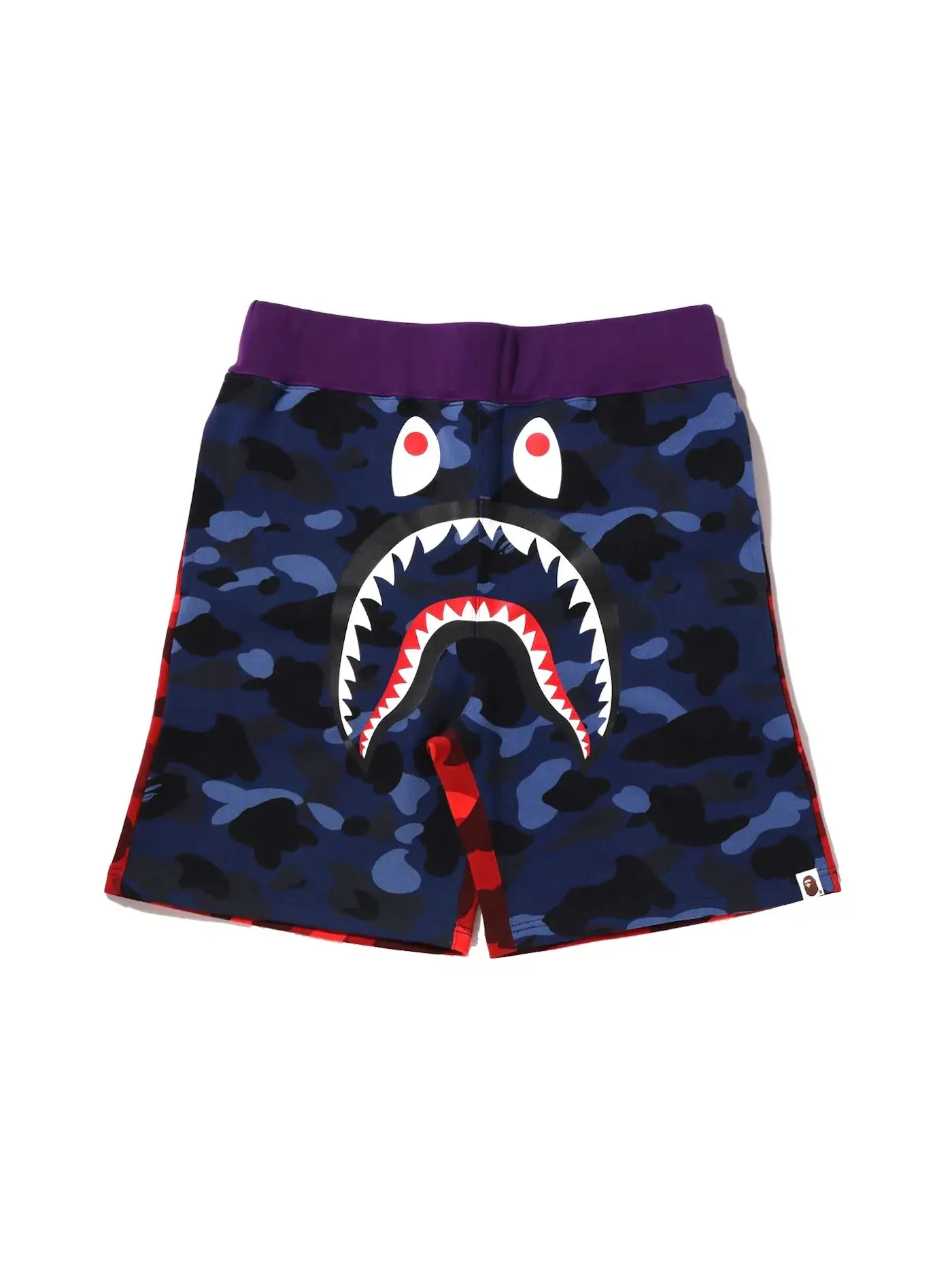 Мужские шорты с принтом Crazy Camo Shark BAPE — изображение 1 из 2, темно-синий