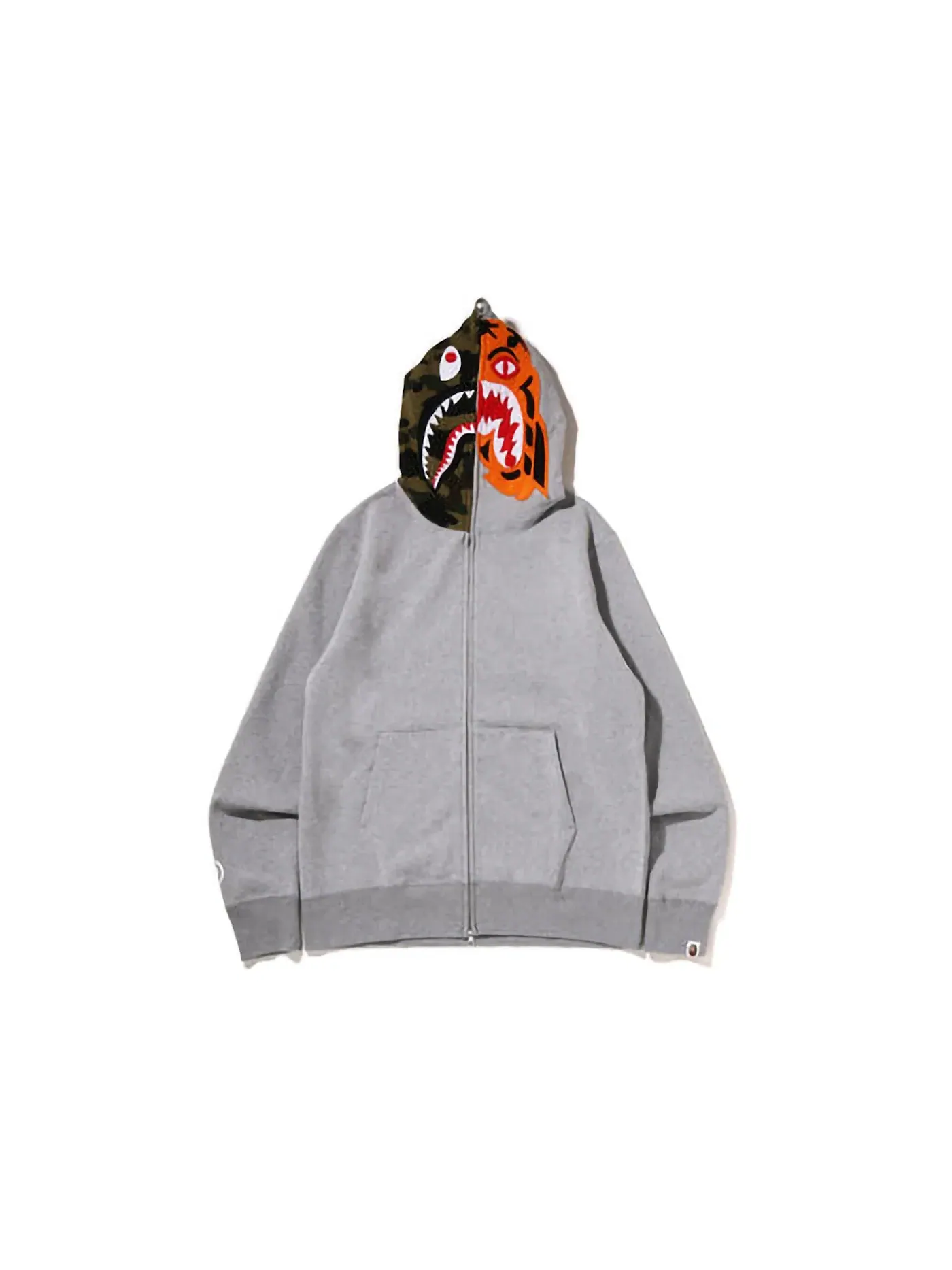 Мужская худи на молнии Crazy Face BAPE — изображение 1 из 3, серый