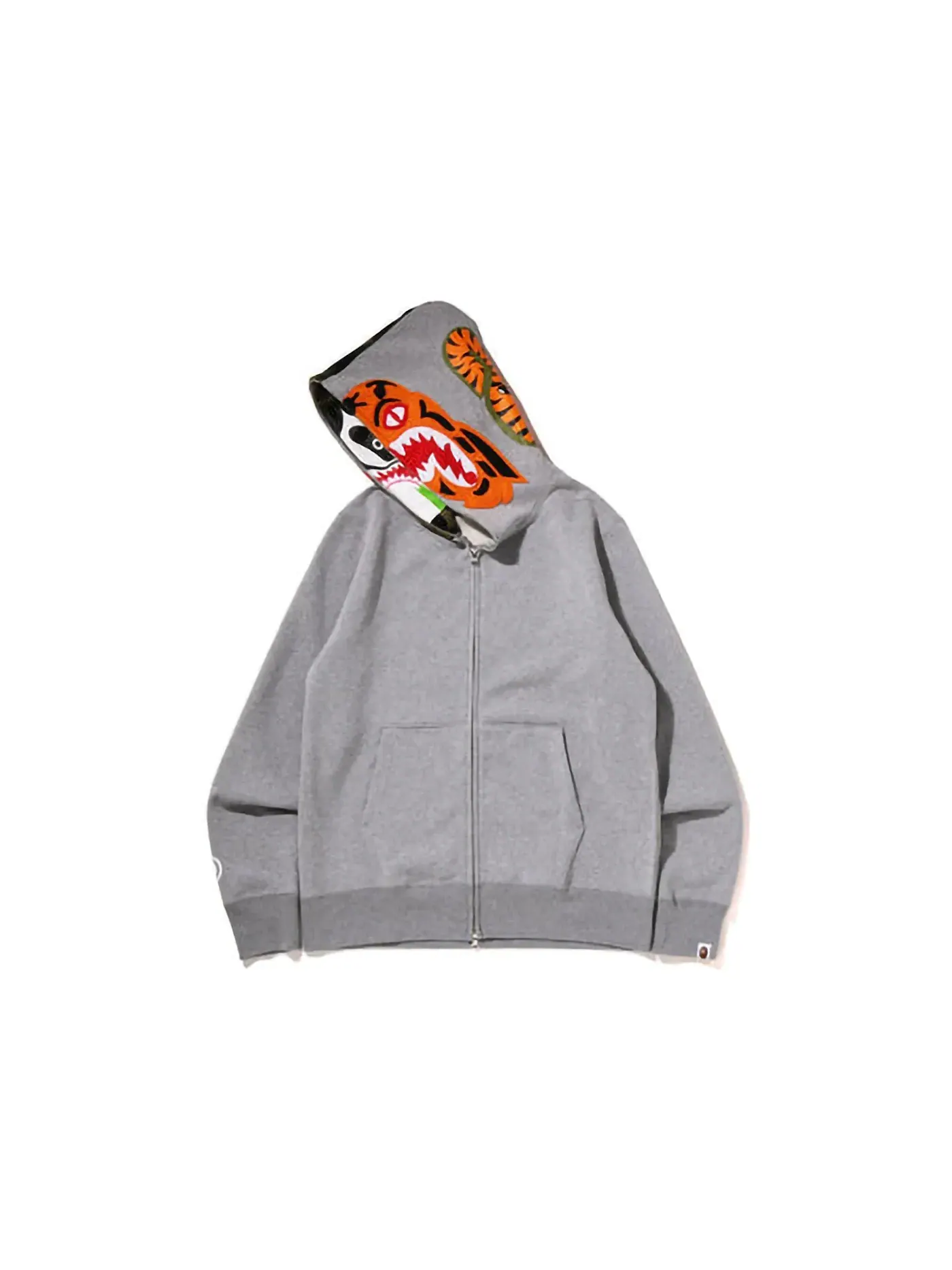 Мужская худи на молнии Crazy Face BAPE — изображение 3 из 3, серый