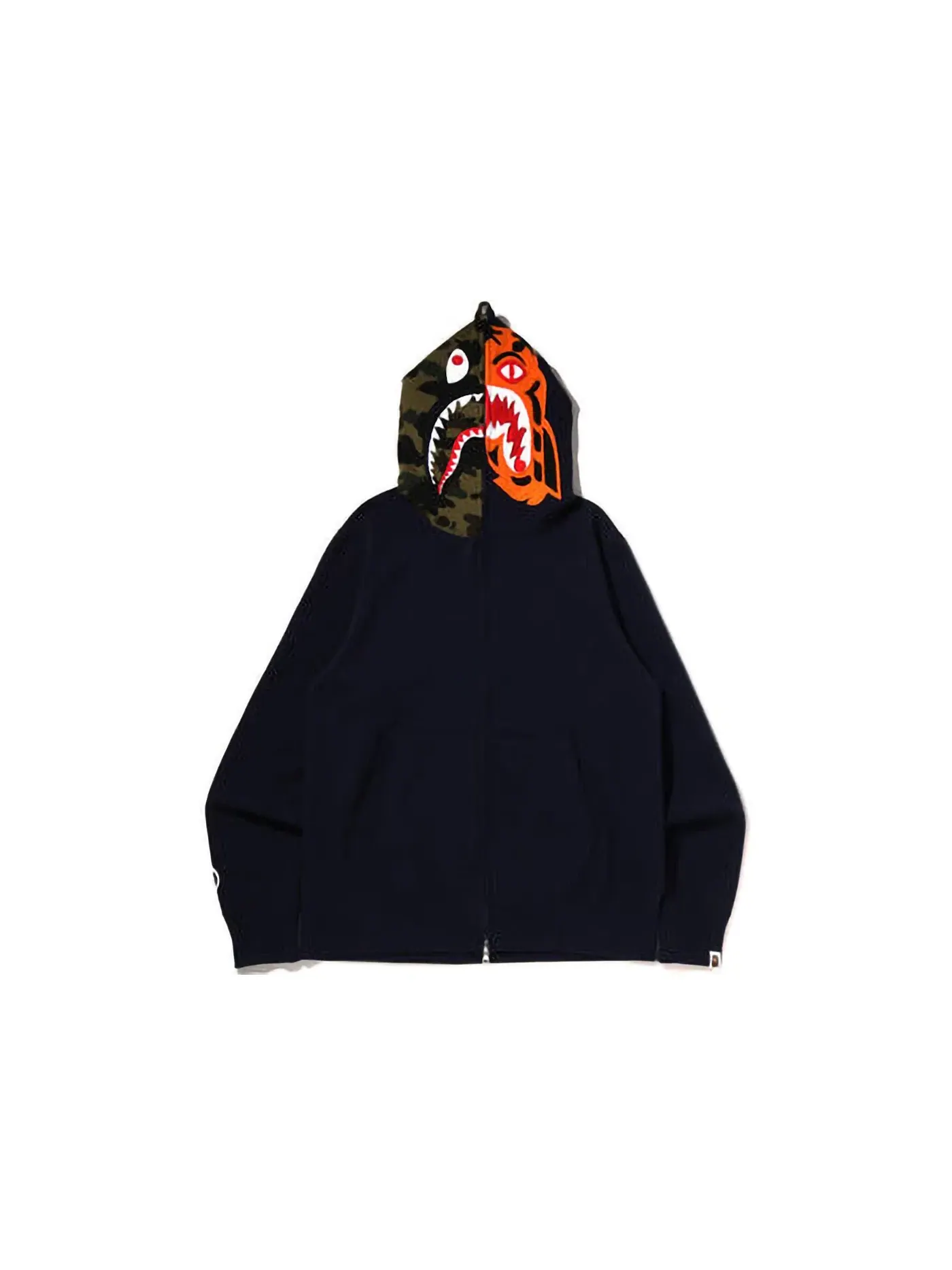Мужская худи на молнии Crazy Face BAPE — изображение 1 из 3, темно-синий