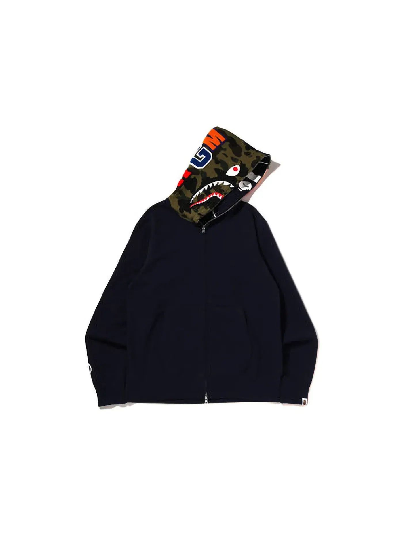 Мужская худи на молнии Crazy Face BAPE — изображение 2 из 3, темно-синий
