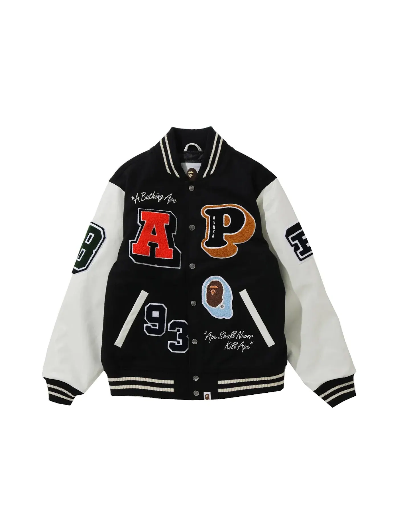 Мужская куртка-бомбер с принтом Crazy Patch BAPE — изображение 1 из 3, черный
