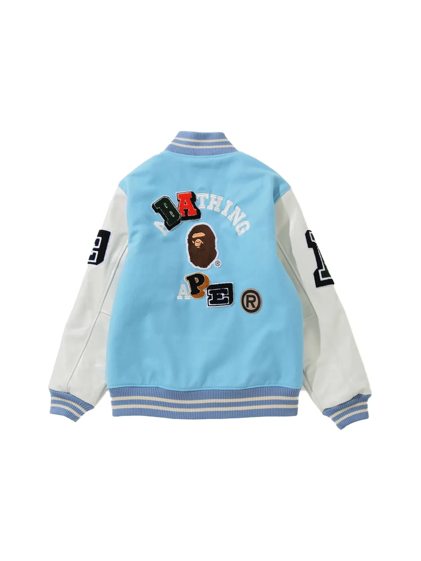 Мужская куртка-бомбер с принтом Crazy Patch BAPE, Sax — изображение 2 из 3