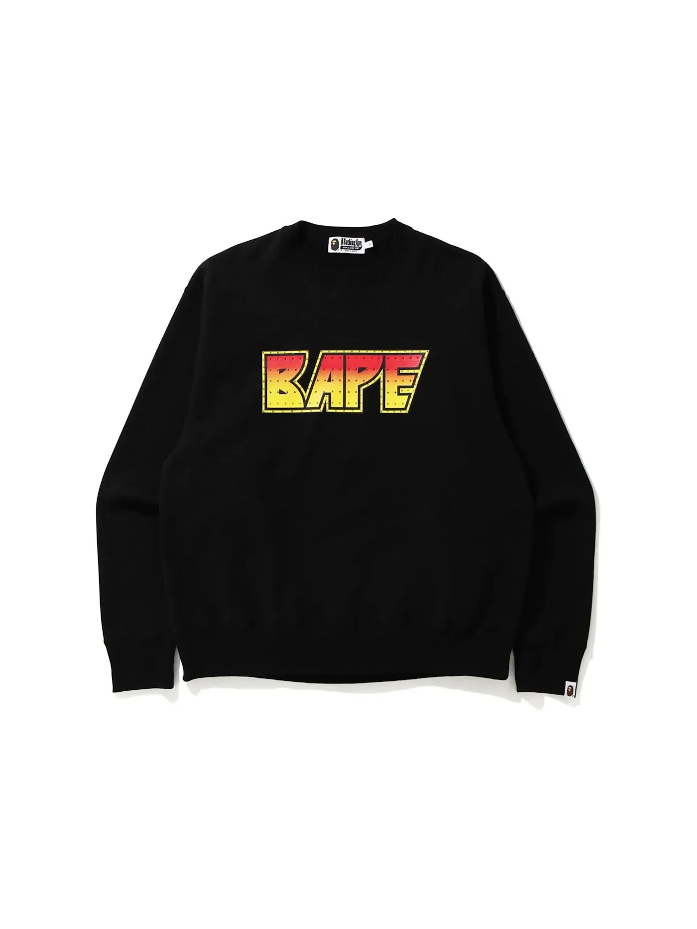 Мужской свитшот с принтом BAPE Crewneck — изображение 1 из 2, черный