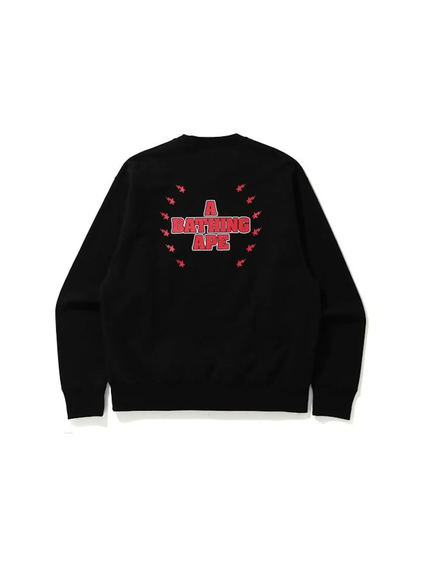 Мужской свитшот с принтом BAPE Crewneck — изображение 2 из 2, черный