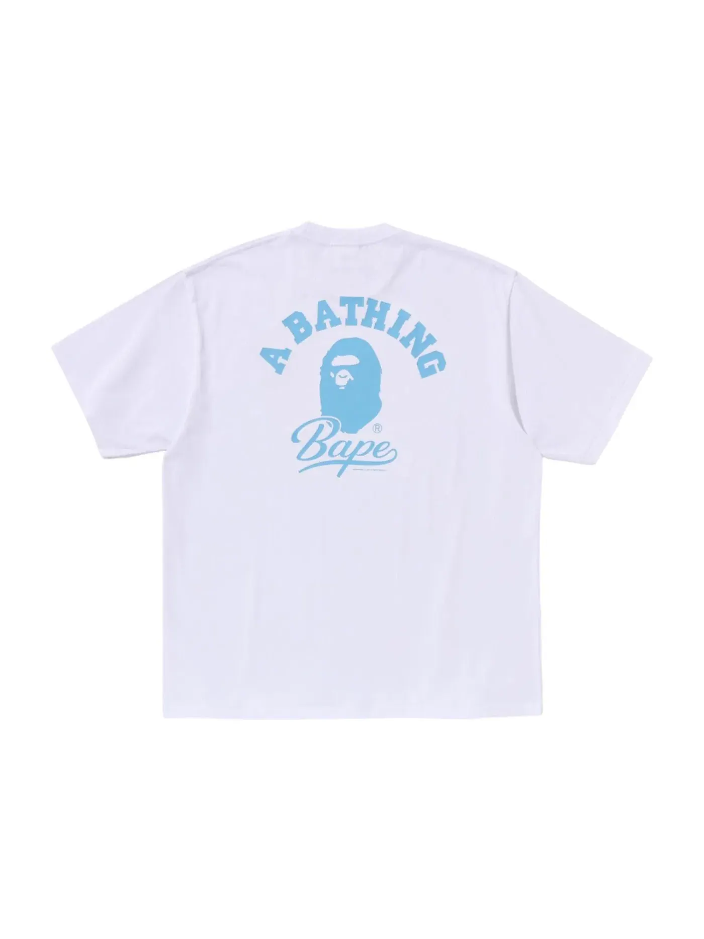 Мужская футболка свободного кроя с принтом BAPE Cursive College Logo Tee — изображение 1 из 2, белый