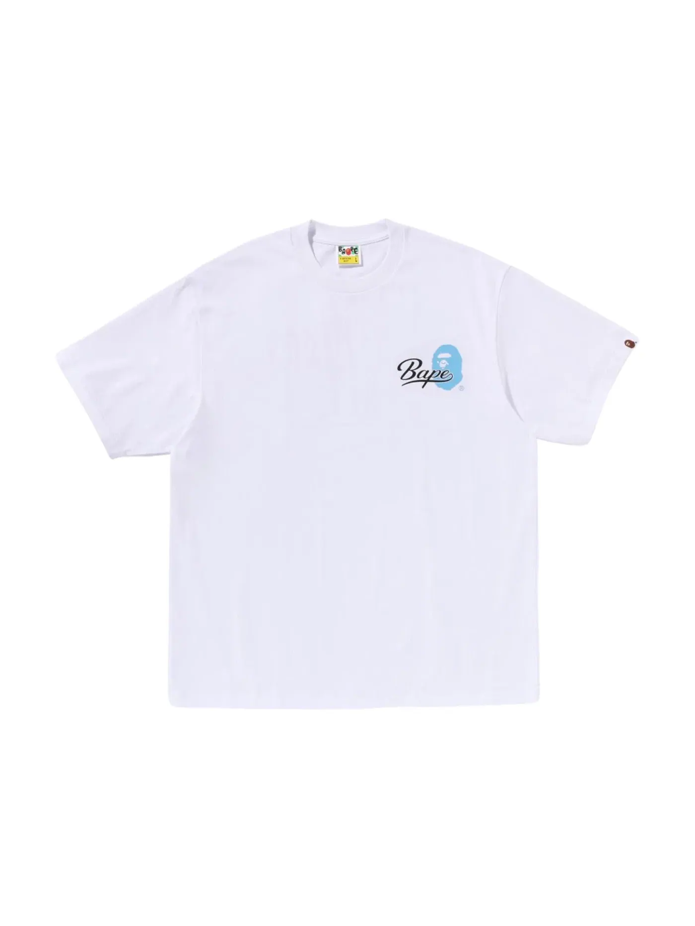 Мужская футболка свободного кроя с принтом BAPE Cursive College Logo Tee — изображение 2 из 2, белый