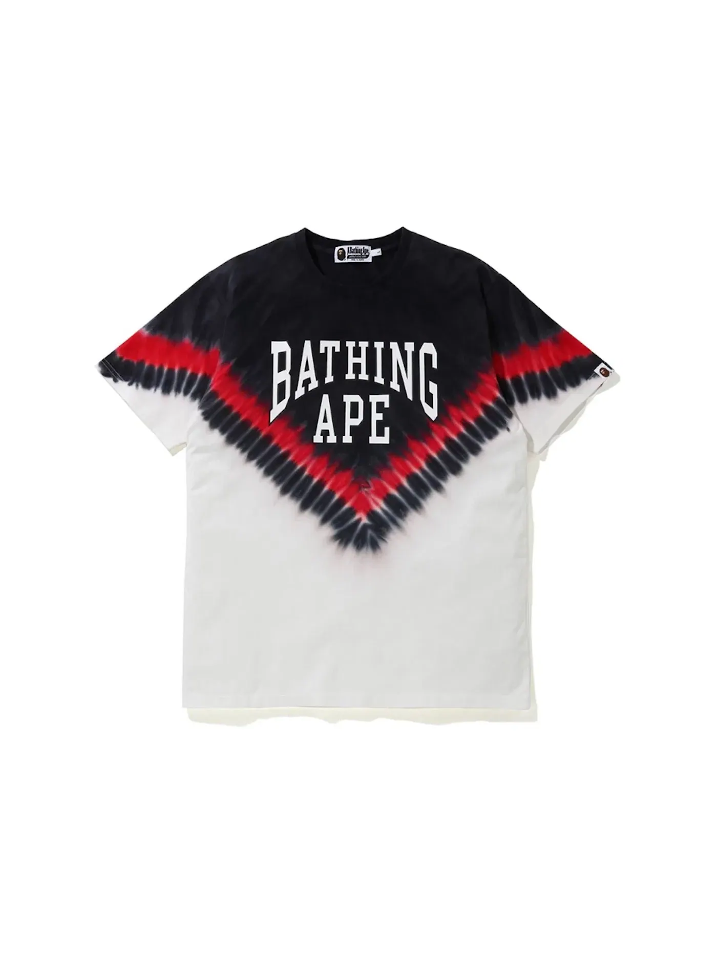 Мужская футболка с принтом BAPE Curved Logo Tie Dye Tee — изображение 1 из 2, черный
